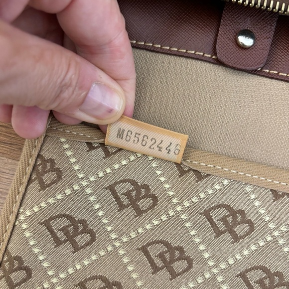 Dooney & Bourke Leather Logo Fabric Satchel Bag Purse Vintage Women’s - Picture 9 of 13